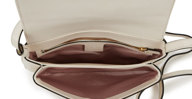 Gucci
White Calfskin Small Arli Flap Bag Gold Hardware
