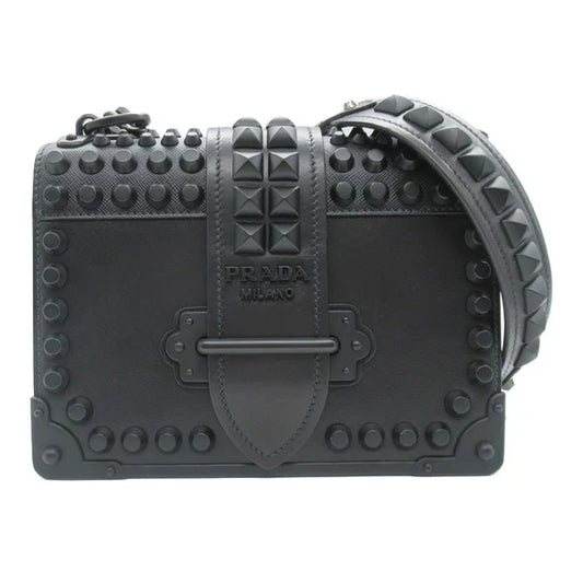Prada Cahier Studded Shoulder Bag