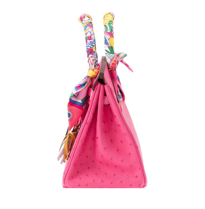 Hermès
Rose Tyrien Ostrich Birkin 25 Palladium Hardware, 2019