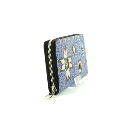 Portafogli Louis Vuitton Zippy in pelle Epi blu con motivo