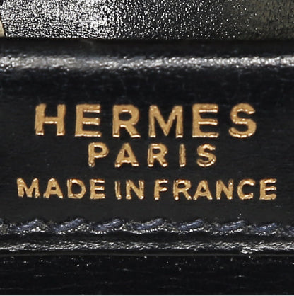 Pochette Hermès Jige in pelle box blu