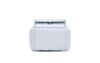 Chanel
Light Blue Quilted Caviar Mini Backpack Silver Hardware