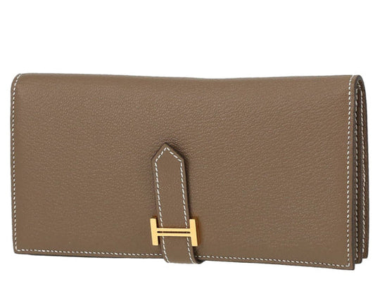 Portafogli Hermès Bearn in pelle etoupe