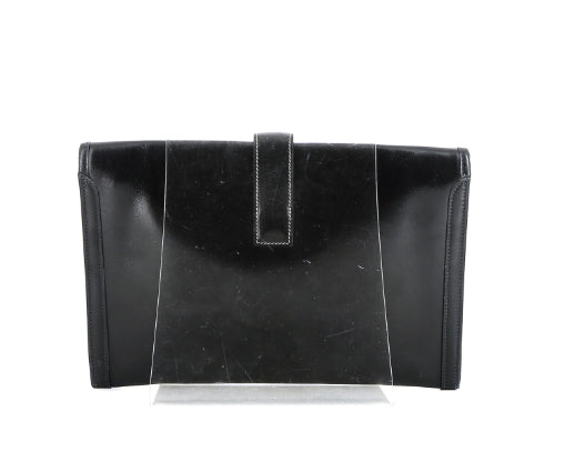 Pochette Hermès Jige in pelle box blu