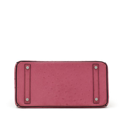 Hermès
Fuchsia and Black Ostrich HSS Birkin 30 Palladium Hardware, 2011