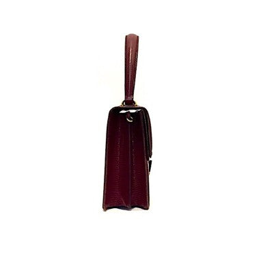 GUCCI | BURGUNDY VINTAGE BAG IN LIZARD, c.1960s