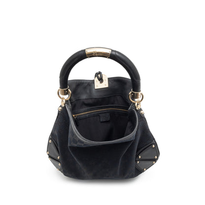 Gucci
Black Monogram GG Canvas Indy Gold and Bamboo