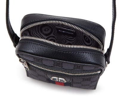 Gucci x Balenciaga The Hacker Project
Black Monogram Jacquard Canvas Hacker Shoulder Zip Bag Silver Hardware, 2021