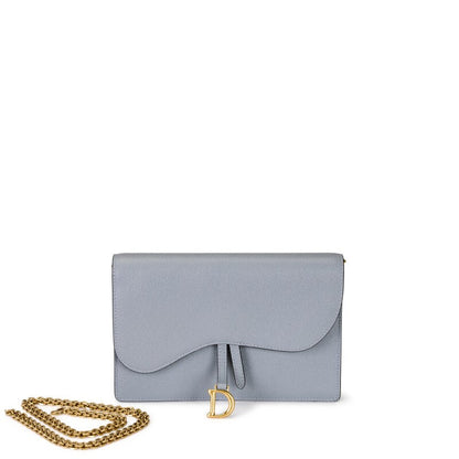 Christian Dior
Grey Goatskin Saddle Wallet on Chain Gold Hardware, 2022
