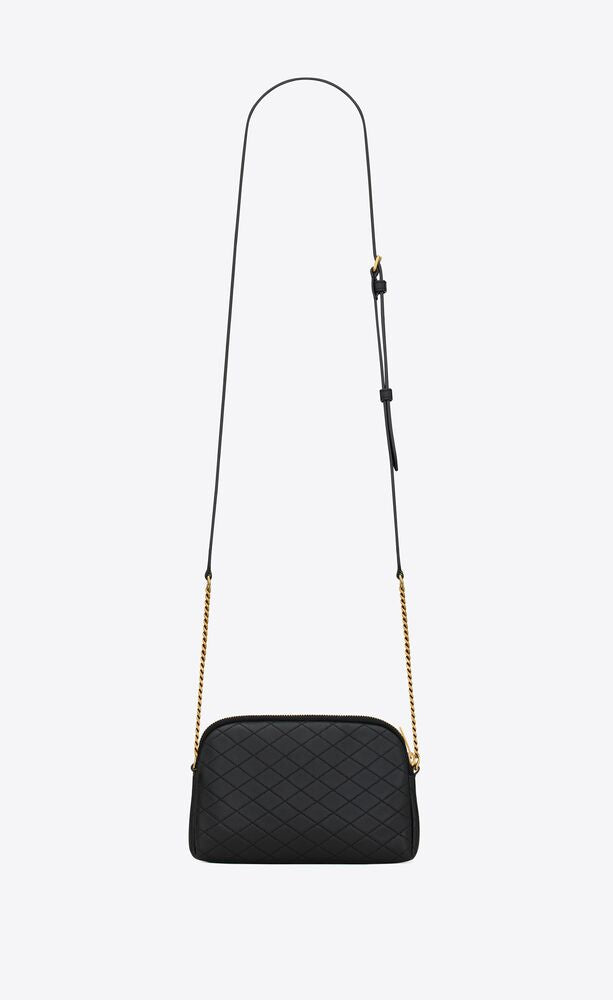 POCHETTE CON ZIP GABY IN PELLE DI AGNELLO TRAPUNTATA