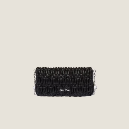 Borsa a spalla Miu Crystal in Nappa Cloqué