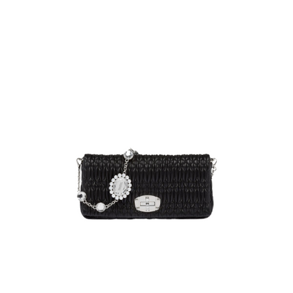 Borsa a spalla Miu Crystal in Nappa Cloqué