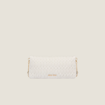 Borsa a spalla Miu Crystal in Nappa Cloqué