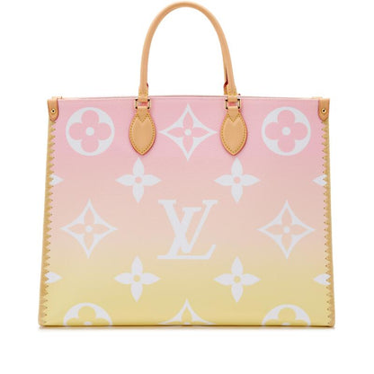 Bag Louis vuitton Light Pink and Yellow Giant Monogram Canvas and Raffia By the Pool Hawaii OnTheGo GM Gold Hardware, 2021
