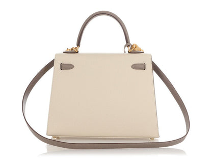 Hermès Nata and Gris Epsom HSS Kelly 25 Gold Hardware, 2021